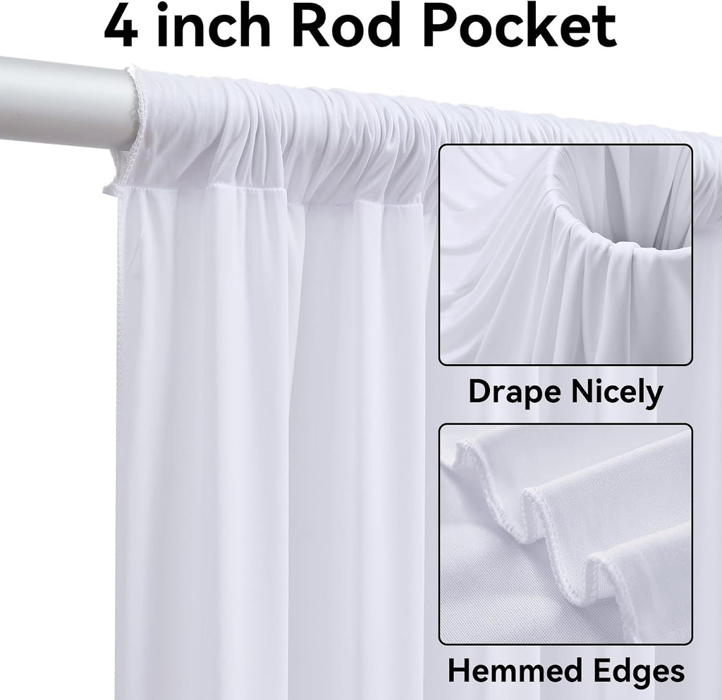 50ft x 15ft Long Backdrop Curtains for Wedding Parties, Wrinkle Free Polyester 10 Panels 15ft Long Photo Backdrop Drapes Back Drop Cloth Drapery for Birthday Photography Background Curtain