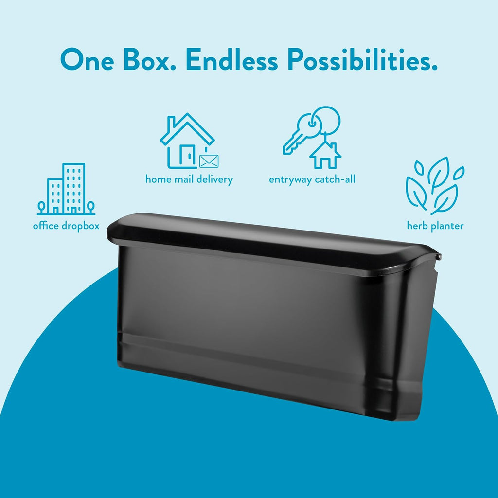 Architectural Mailboxes Cielo™ Vertical Wall-Mounted Mailbox for Outside, Rust-Resistant Galvanized Steel Metal Small Mail Box, Black (Pack of 6)