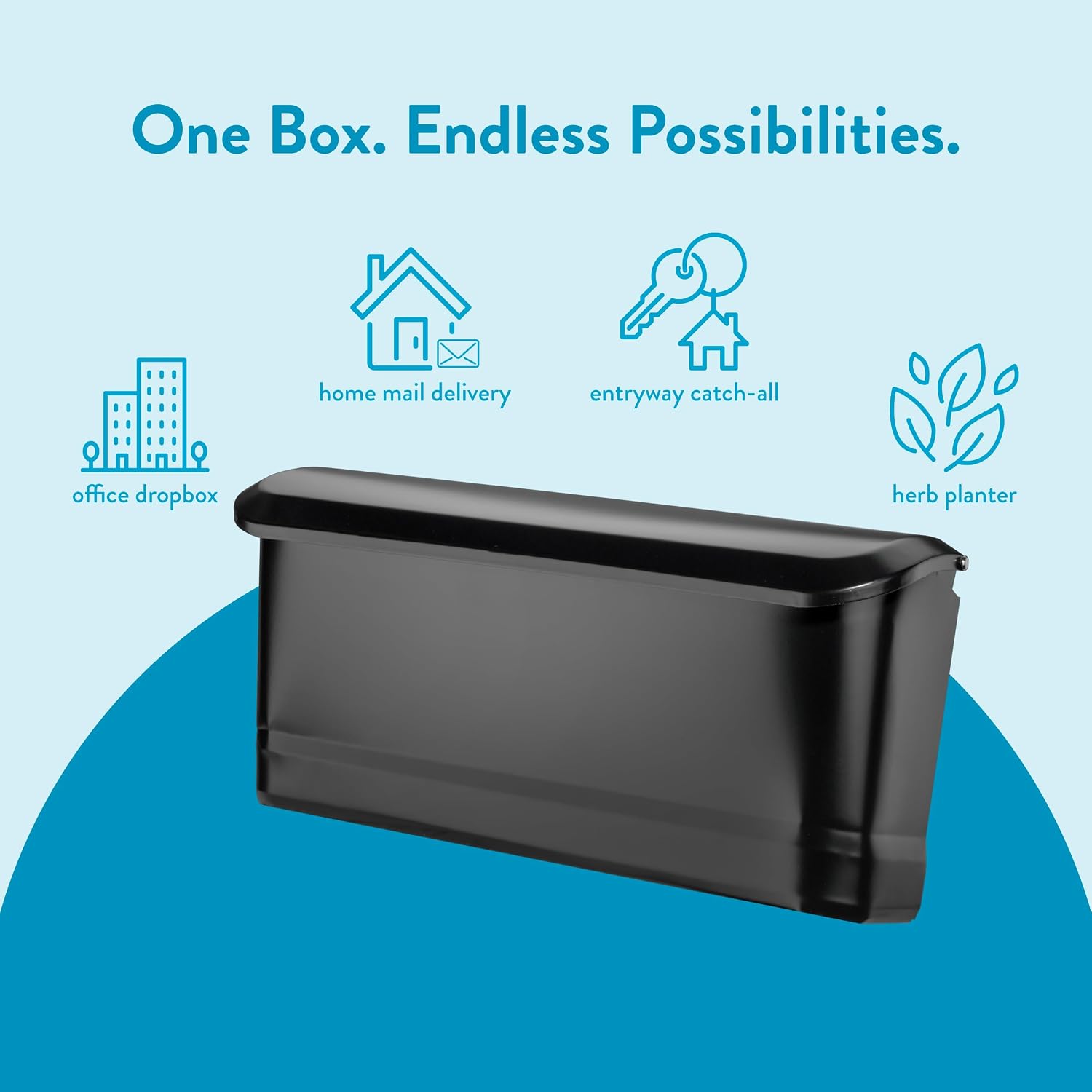 Architectural Mailboxes Cielo™ Vertical Wall-Mounted Mailbox for Outside, Rust-Resistant Galvanized Steel Metal Small Mail Box, Black (Pack of 6)