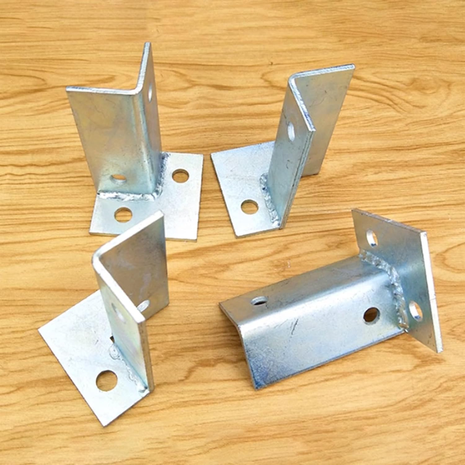 Flexible Post Base Wood to Concrete, Sturdy Stainless Bracket Anchor for Wooden Mailbox/ Patio Fence, Protect Pergola Deck Railing From Lawnmower ( Color : 4 Pcs , Size : 70x70x100 mm(2.7x2.7x4 in) )