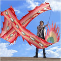 Lion Dance 3D Colorful Dragon Dance Streamer Silk Lion with Travel Bag and Rope Outodor Fitness Ribbon Dragon Dances Costume(B)