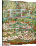 CANVAS ON DEMAND Bridge Over a Pond of Water Lilies Canvas Wall Art Print by Claude Monet, Fine Art, Traditional, Impressionism, Home Decor, Landscape, Artwork, 32' x40in