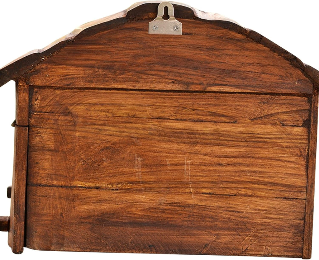 Wooden Cabin mailboxes for Outside, Vintage Mailbox Wall Mount, Rainproof Post Box Small Hanging Suggestion Box House Decor 14 x 6 x 10 Inch