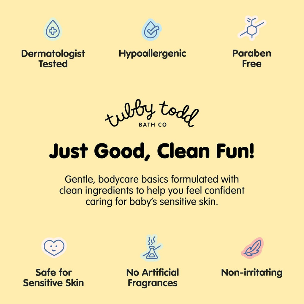 Tubby Todd Baby Bundle Newborn Skin Care Set | Hypoallergenic Hair + Body Wash, All Over Ointment Sweet Cheeks Diaper Paste, Full Size, Lavender Rosemary
