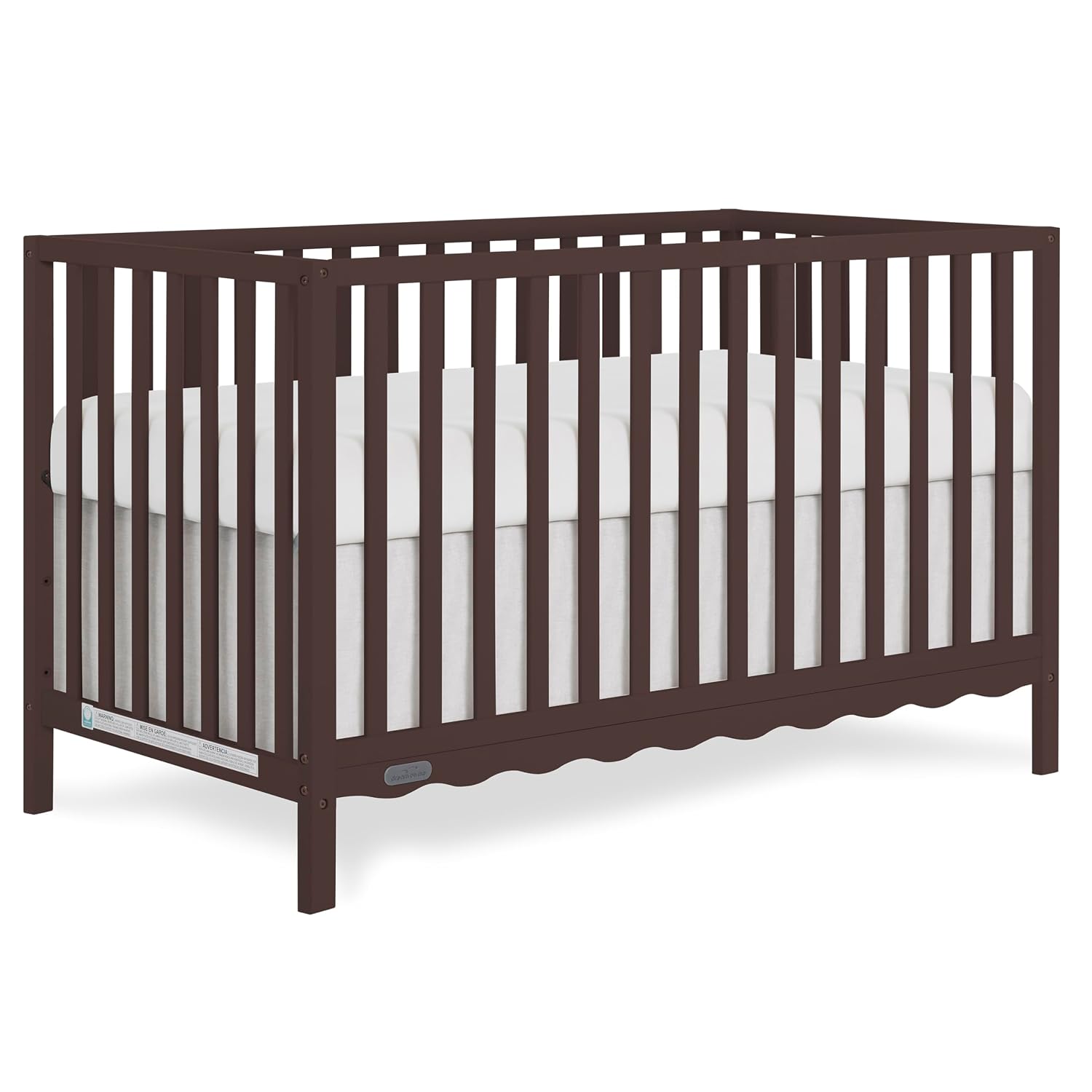 Dream On Me Synergy Wave 5-in-1 Convertible Crib, GREENGUARD Gold, Chocolate Chip