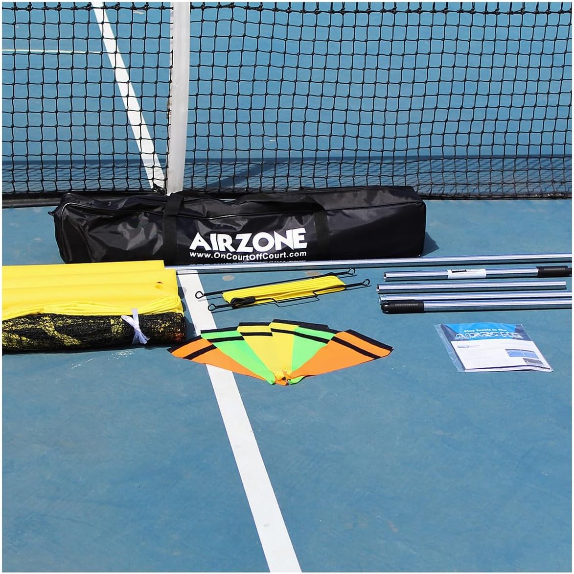 Airzone System - Tennis Target System & Training Aid | Portable & Lightweight | Adjusts up to 7 Ft | Quick Set-Up No Tools Needed | Weather-Resistant | Stop Hitting Balls Into the Net | Bag Included