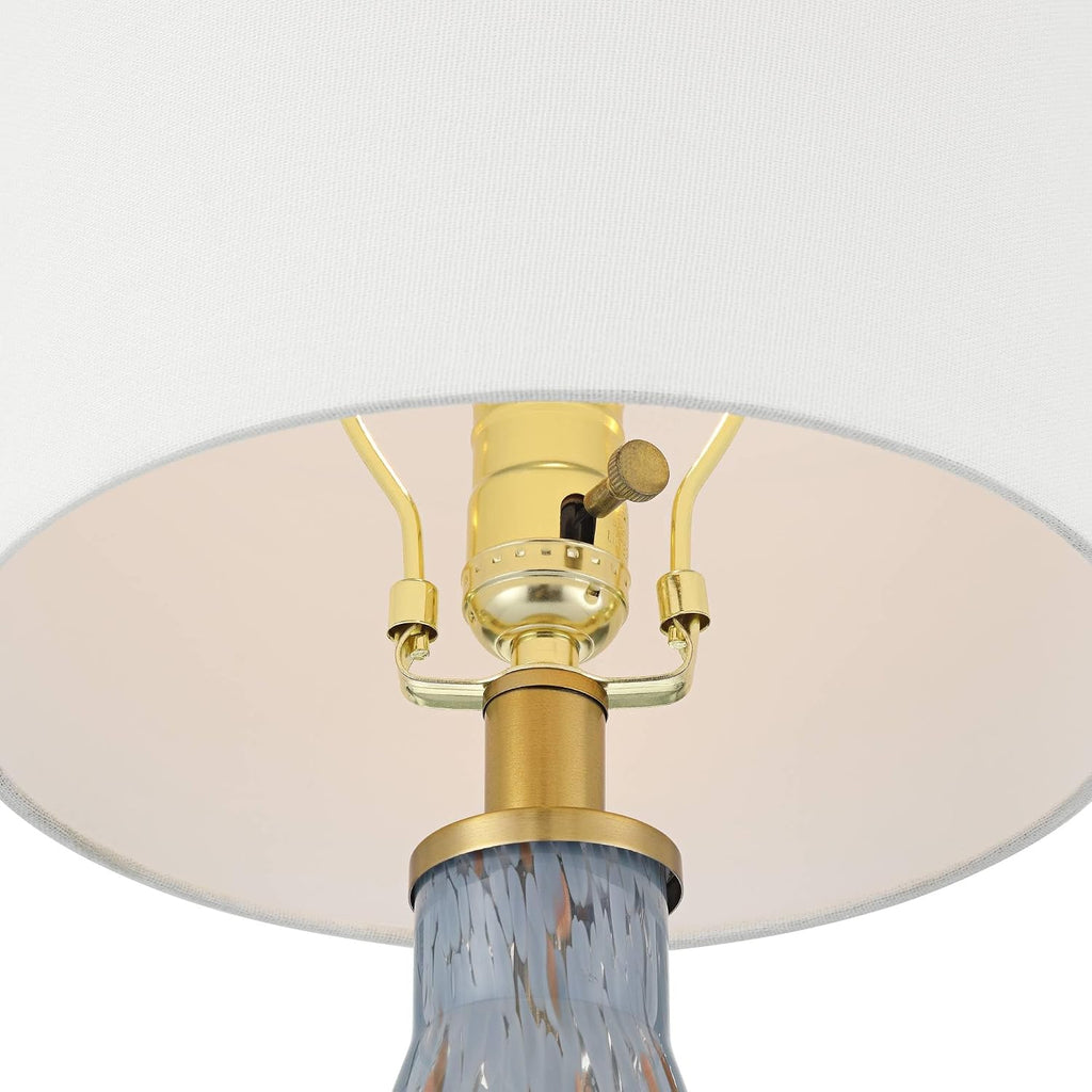 360 Lighting Alexia 20' High Small Modern Accent Table Lamps Set of 2 Gold Blue Finish Glass Fabric White Shade Living Room Bedroom Bedside Nightstand House Office Home Reading Kitchen Entryway
