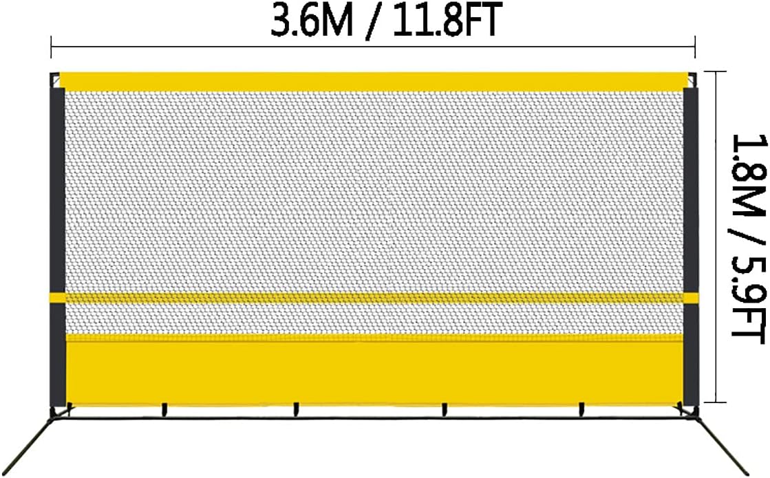 Portable Tennis Rebounder Tennis Practice Wall for Indoor & Outdoor Training Training Equipment Tennis Rebound Net (5.9x11.8ft)