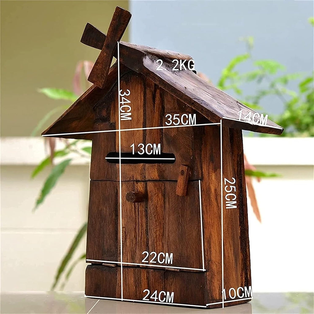 PostBoxes Outside Mailboxes Classic Retro Wooden Suggestion Box Modern House Mail Box 14x35x34cm