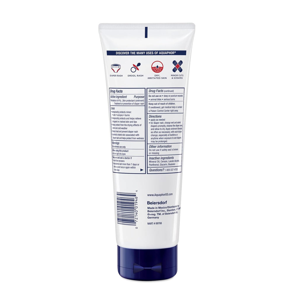 Aquaphor Baby Healing Ointment Advanced Therapy Skin Protectant, Dry Skin and Diaper Rash Ointment, 7 Oz Tube (Pack of 12)