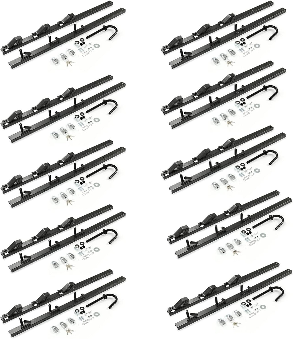 ECOTRIC 10pc 3 Place Weed Eater Rack Carrier Mount On Landscape Truck | Trailer Enclosed Trimmer Rack Holder w/Lock Pair
