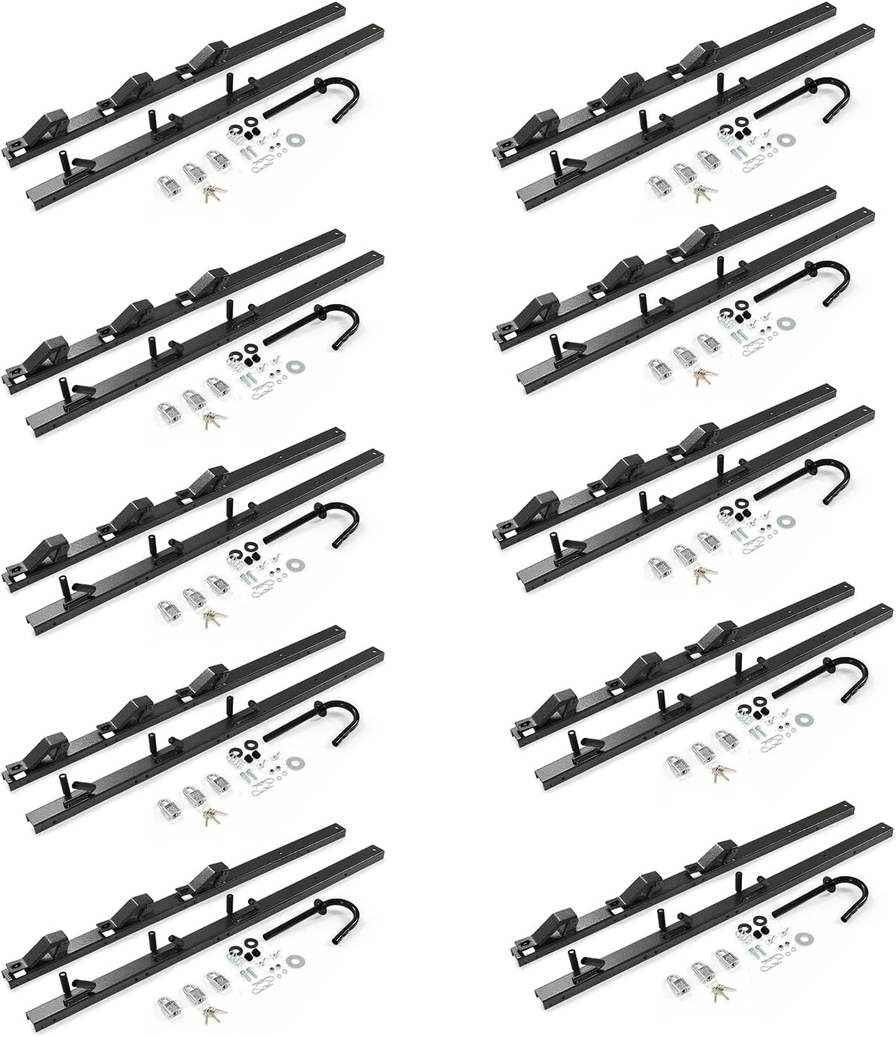 ECOTRIC 10pc 3 Place Weed Eater Rack Carrier Mount On Landscape Truck | Trailer Enclosed Trimmer Rack Holder w/Lock Pair