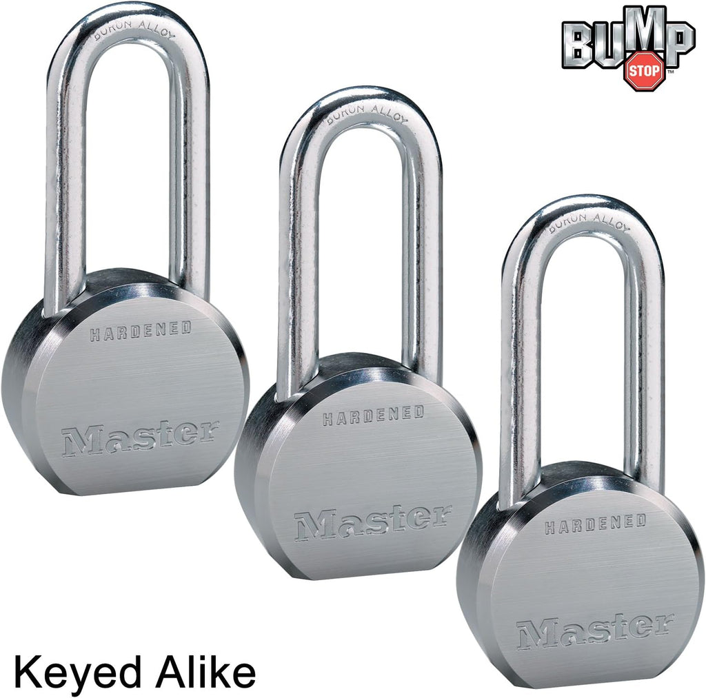 Master Lock - (3) High Security Pro Series Keyed Alike Padlocks 6230NKALH-3 w/BumpStop Technology
