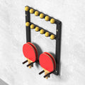 Home Gym Organizer Rack Black Wall Mounted 12 Pingpong Display Rack Table Tennis Racket Shelf, for Home Garage Office Gym, Square Sports Equipment Organization Holder