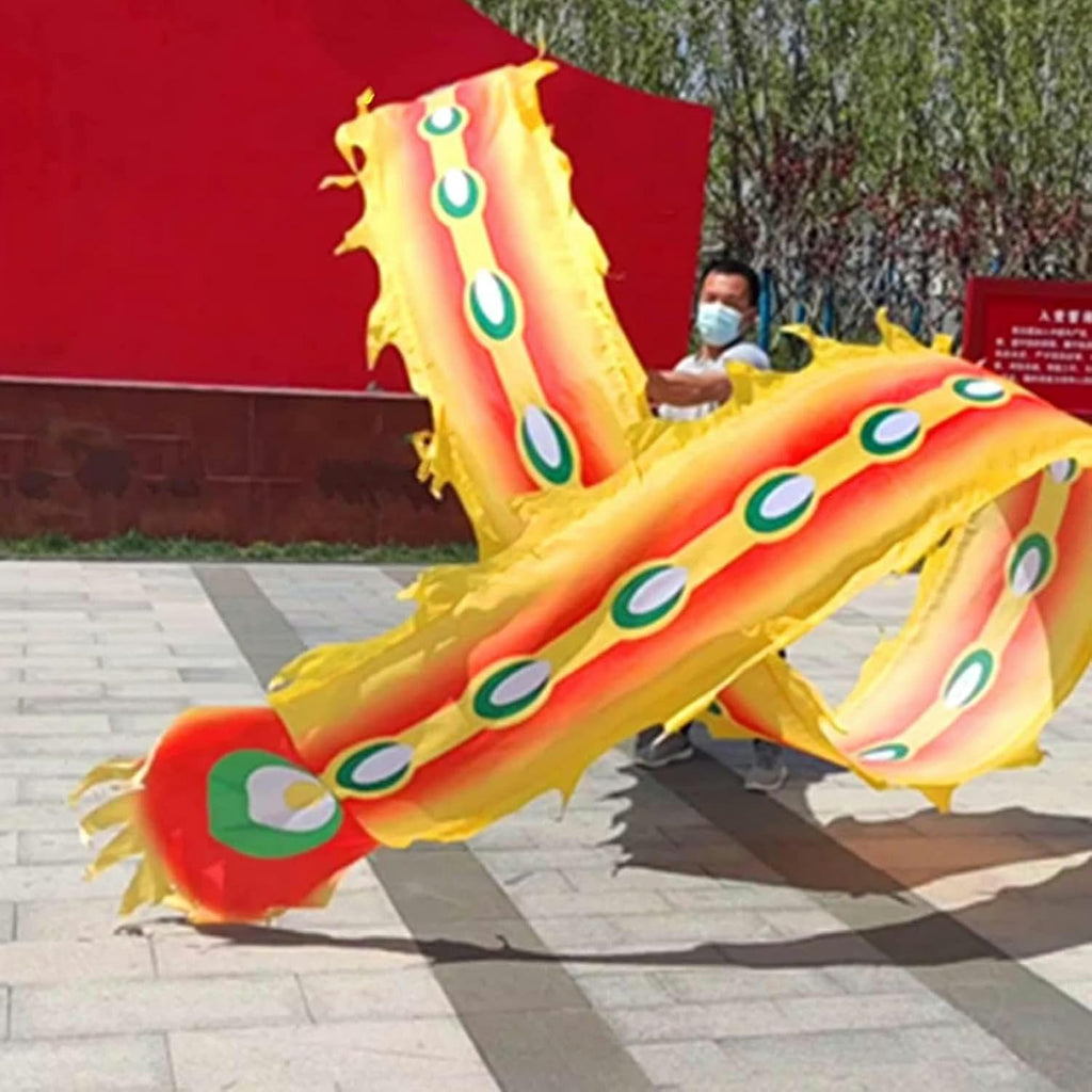 Chinese Dragon Dance 3D Dragon Dance Ribbon Slope Dragon Throw Streamer Silk-Like Flowy Chinese Dragon Ribbon Streamer + Travel Bag Interesting