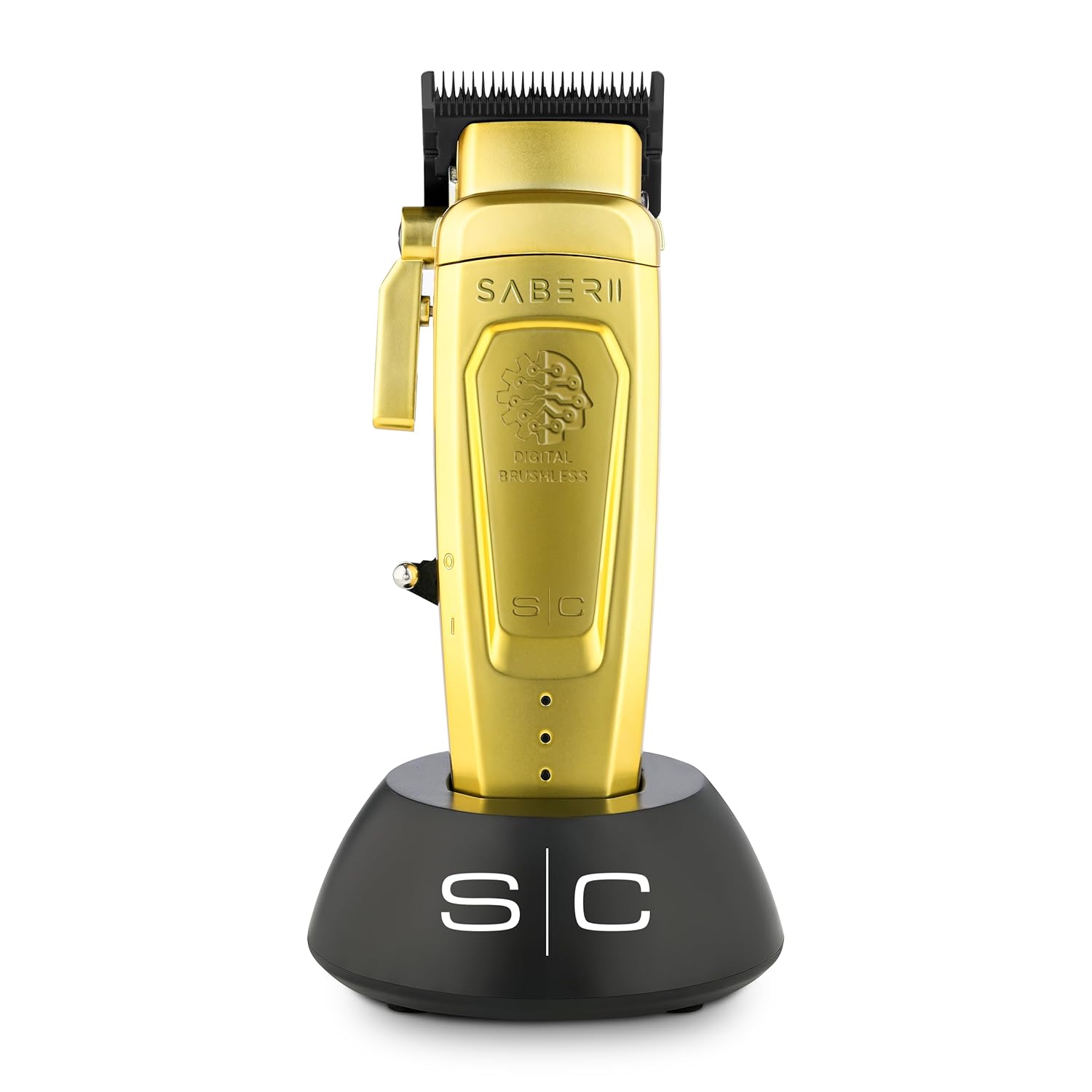 StyleCraft Saber Pro Grooming Bundle: Digital Brushless Trimmer & Saber II Clipper with Carry Case (Gold) Holiday Gift Bundle