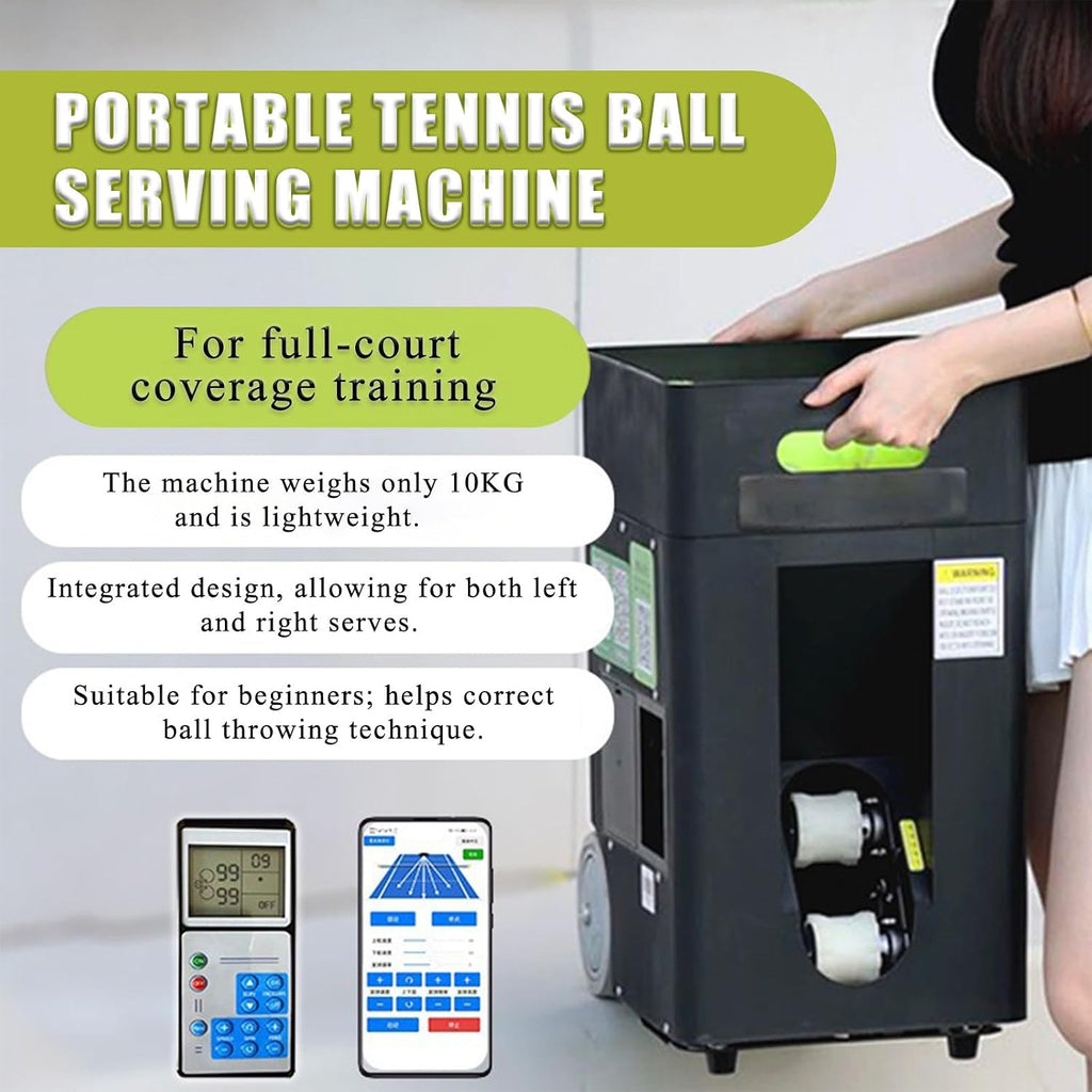 Multifunctional Smart Tennis Ball Machine and Tennis Ball Feeder, Coach Assistance Tool and Teen Training Partner, for Beginners, Advanced Players and Pro Camps