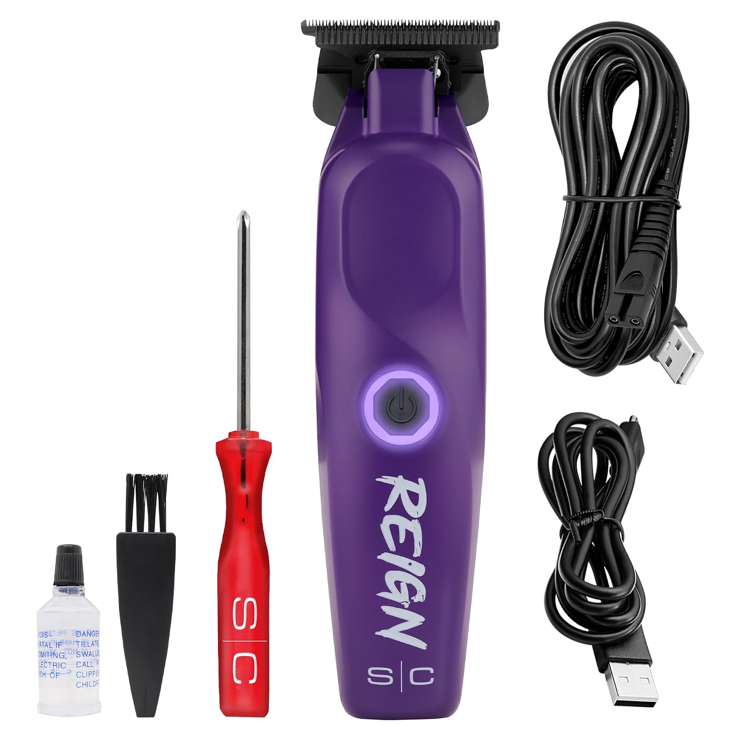 Stylecraft Reign Professional Hair Clipper, Hair Trimmer with Brushless Motor, USB-C Rechargeable, Designed by Barbers for Precision Beard and Hair Grooming