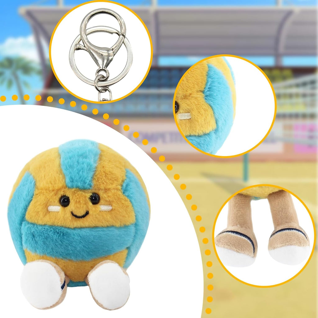 Cute Volleyball Smiley Plush Keychain Gift for Team,Soft Sport Stuffed Plush Pendant,Volleyball Players Party Favors