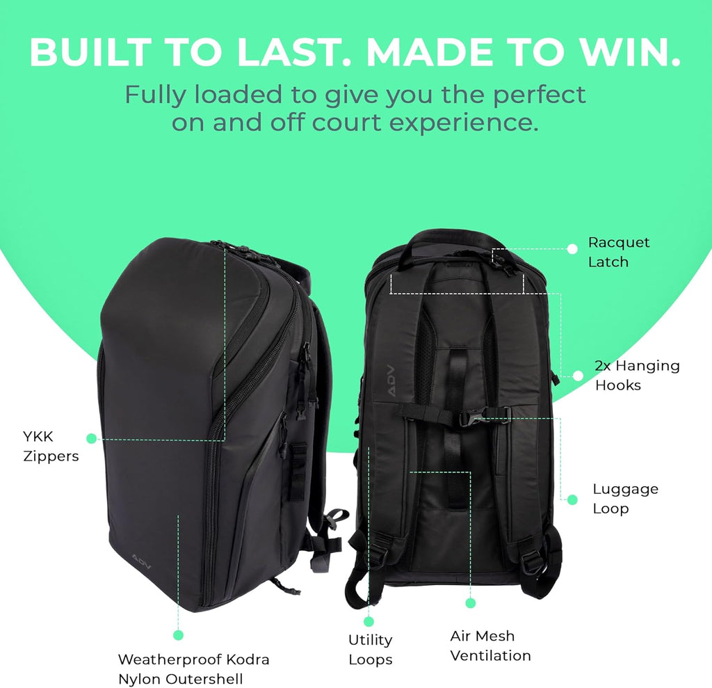ADV Tennis Pro V3 - Tennis and Pickleball Backpack V2 - Flex Backpack