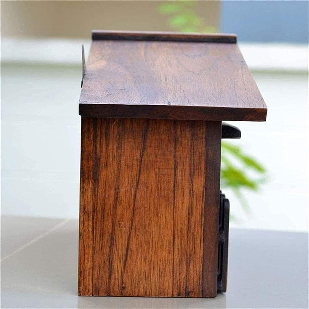 Wall-Mounted Mailbox, Wooden Post Box, Locking Wall Mount Mailbox, Mailboxes Wall Mounted, Easy to Install, Suitable for Villa, Outdoor, School, Family