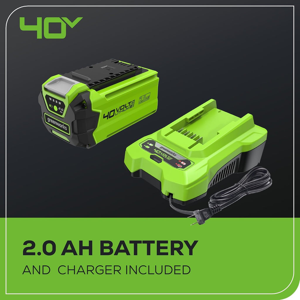 Greenworks 40V 20' Cordless Pole Hedge Trimmer, 2.0Ah Battery and Charger Included