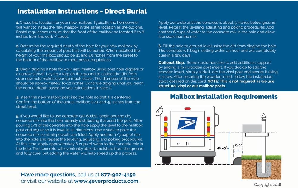 4Ever Products The Darlington Vinyl/PVC Mailbox Post (Includes Mailbox)