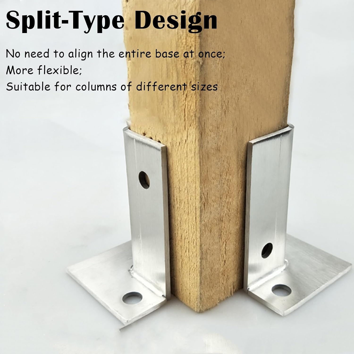 Post Anchor Base Bracket - Adjustable Support for Concrete, Ideal for Mailbox Railing Stands and Temporary Shelters/Solar Panel Mounts