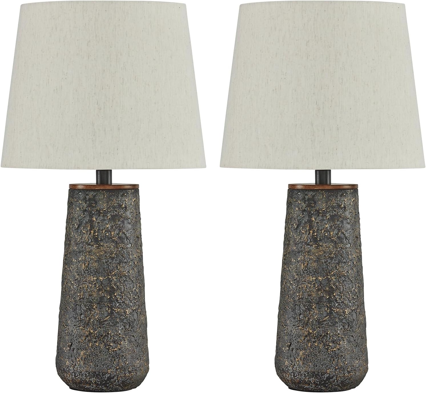 Signature Design by Ashley Chaston Casual Modern Table Lamp Set, 2 Count, Antique Bronze Finish