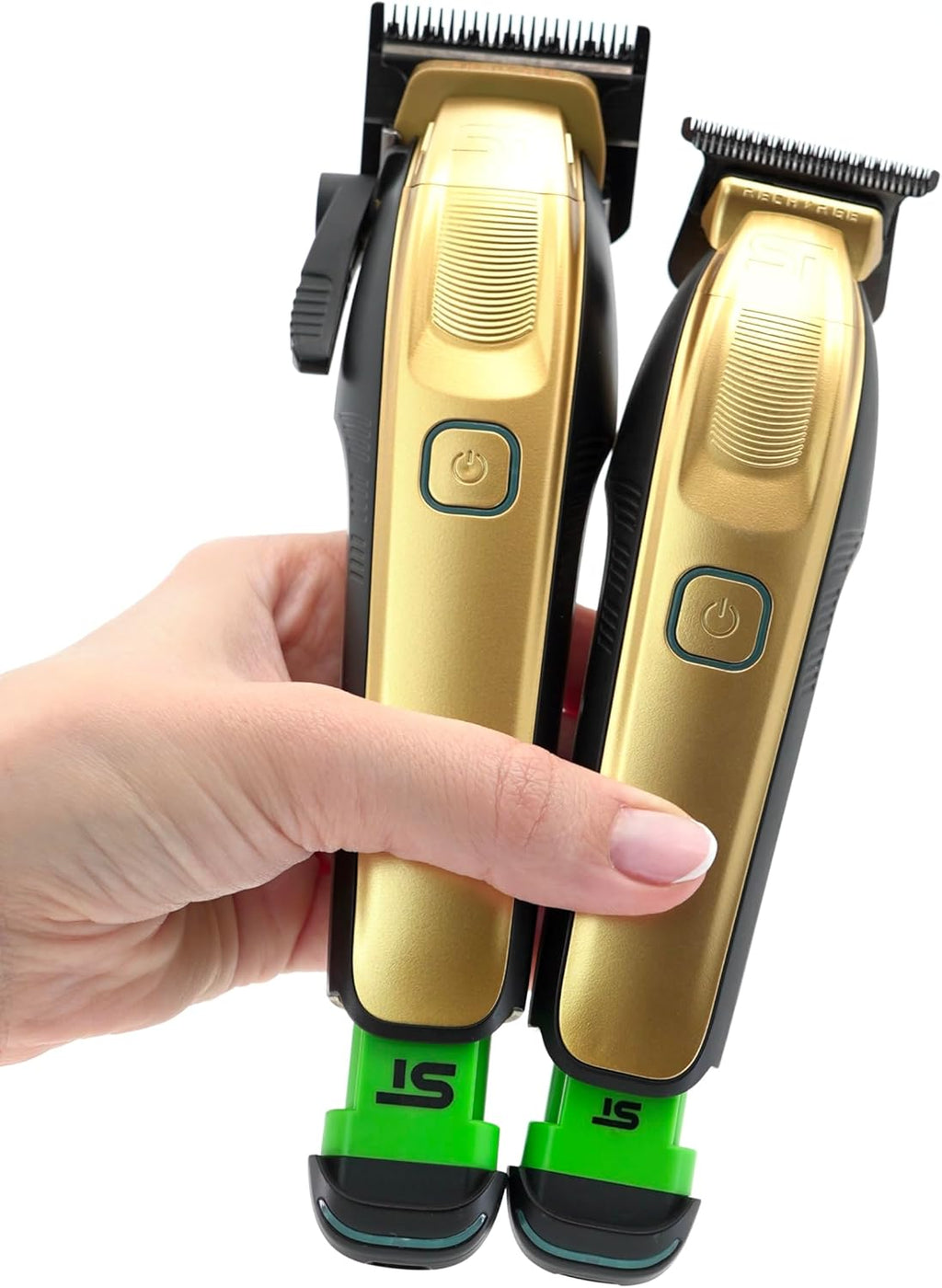 Supreme Trimmer 2-in-1 Recharge Hair Clipper & Beard Trimmer Combo | 7500 RPM, Removable Battery, Smart USB Charging Base | STC779 + ST777
