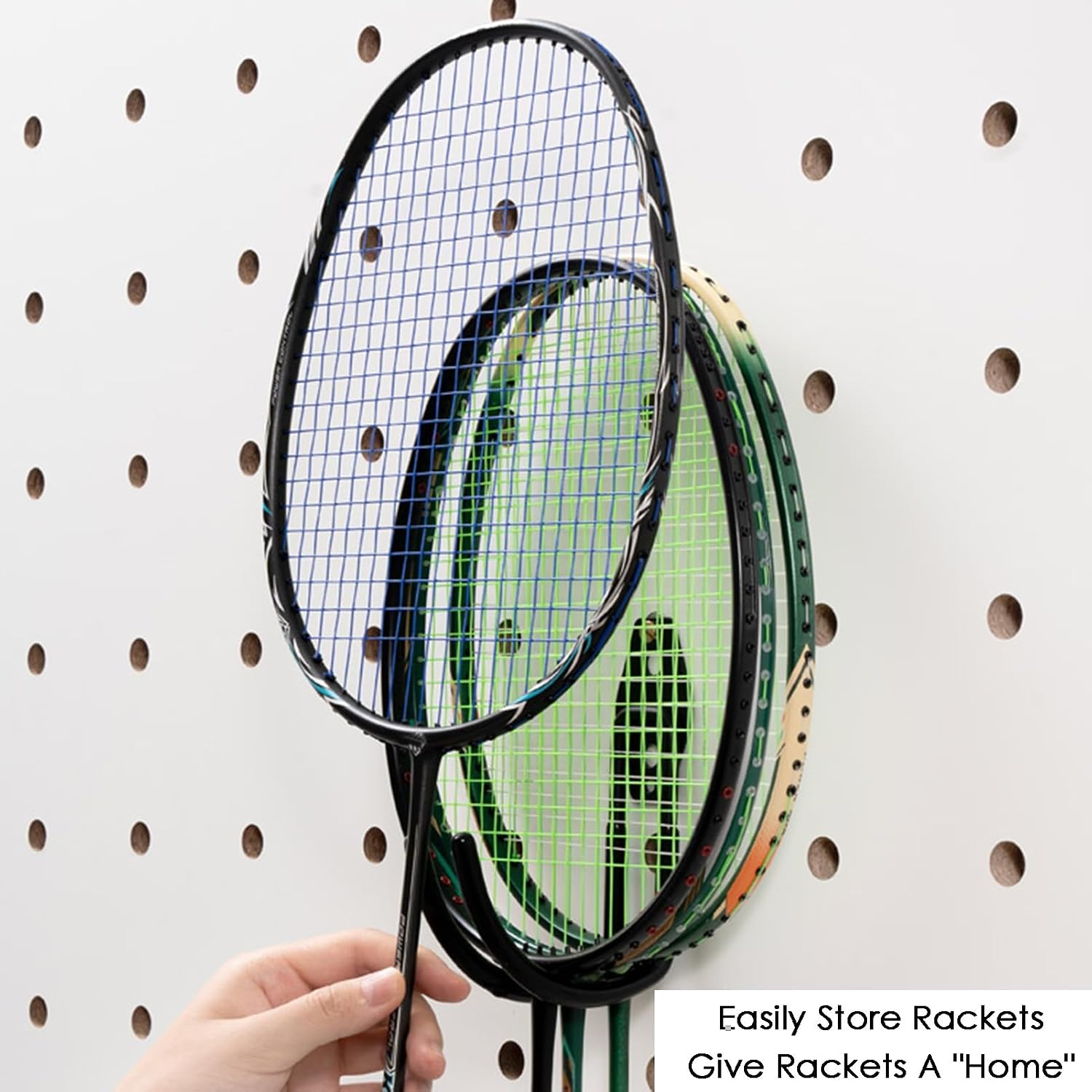 Tennis Racket Storage Rack, Wall Mounted Sports Equipment Display Holder,Badminton Racket Organizer, for Table Tennis Rackets Badminton Rackets