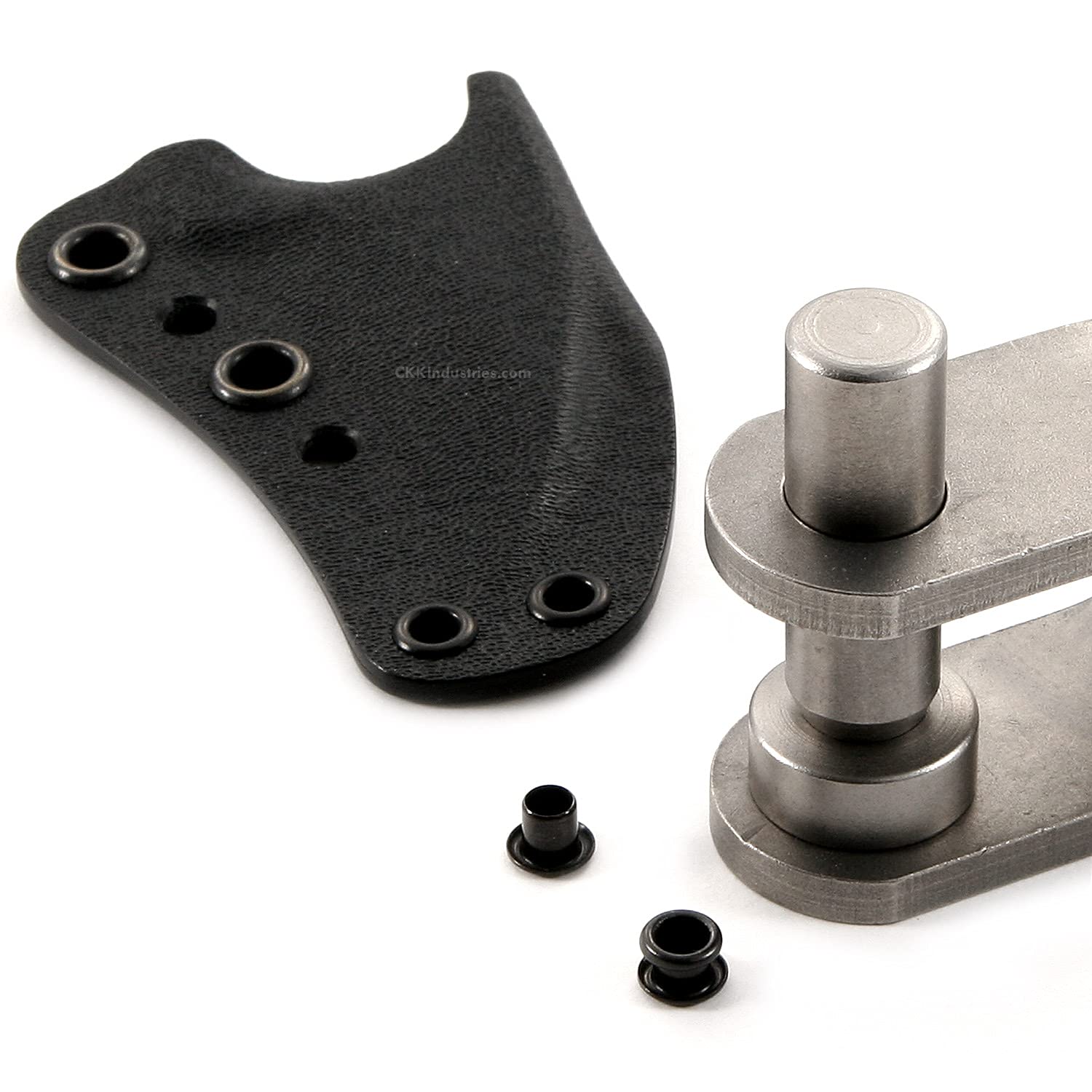 Eyelet Setting Tools & Eyelets Combo - (1) [ #6 & #8 Eyelet Setting Dies (3/16 & 1/4 Inch) ] + (100) [#6-9 & #8-9 Black Eyelets (3/16 & 1/4 Inch diameters)] - for Holster Making, Sewing, Repair, etc.