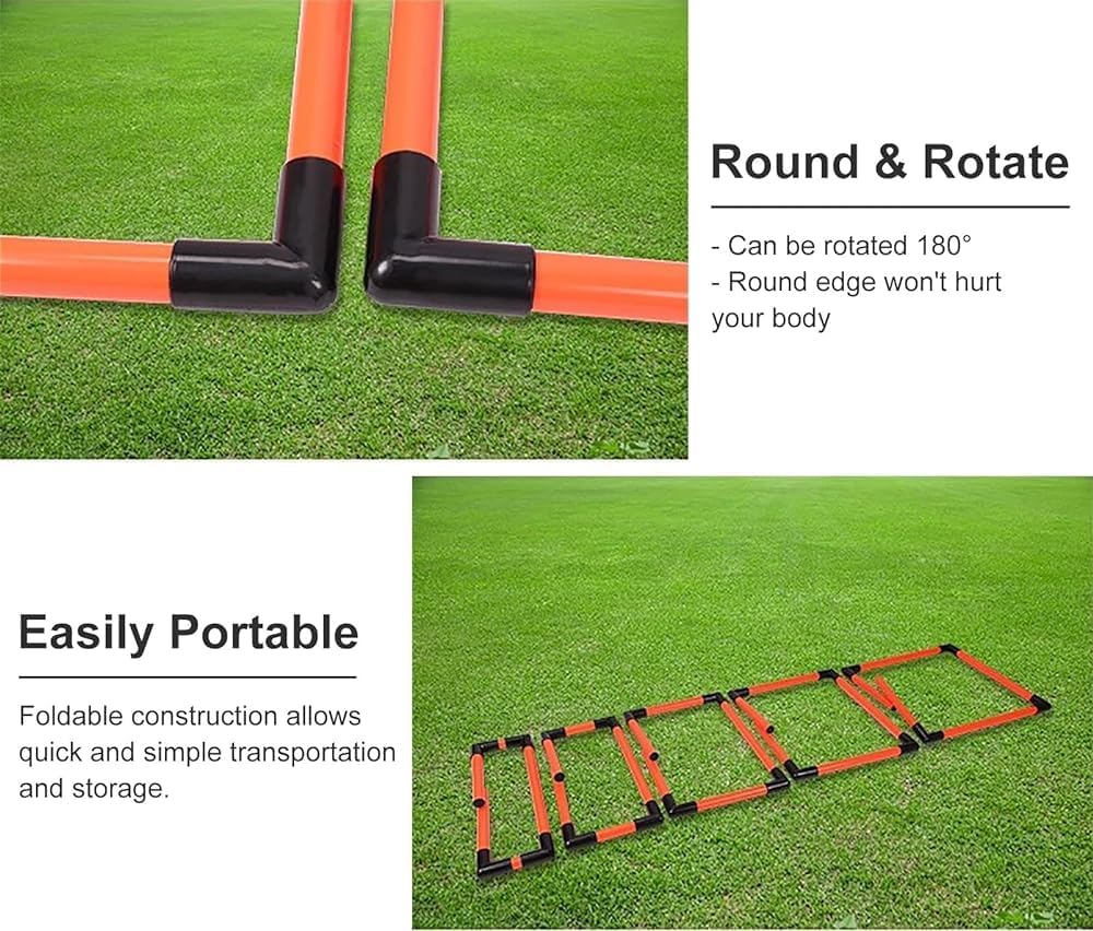 Kids Portable Hurdles Training Equipment - Plastic Soccer Agility Workout Trainer Kit, 5 Pack Different Height Hurdles, Track and Field Practice Kit(Color:Yellow)