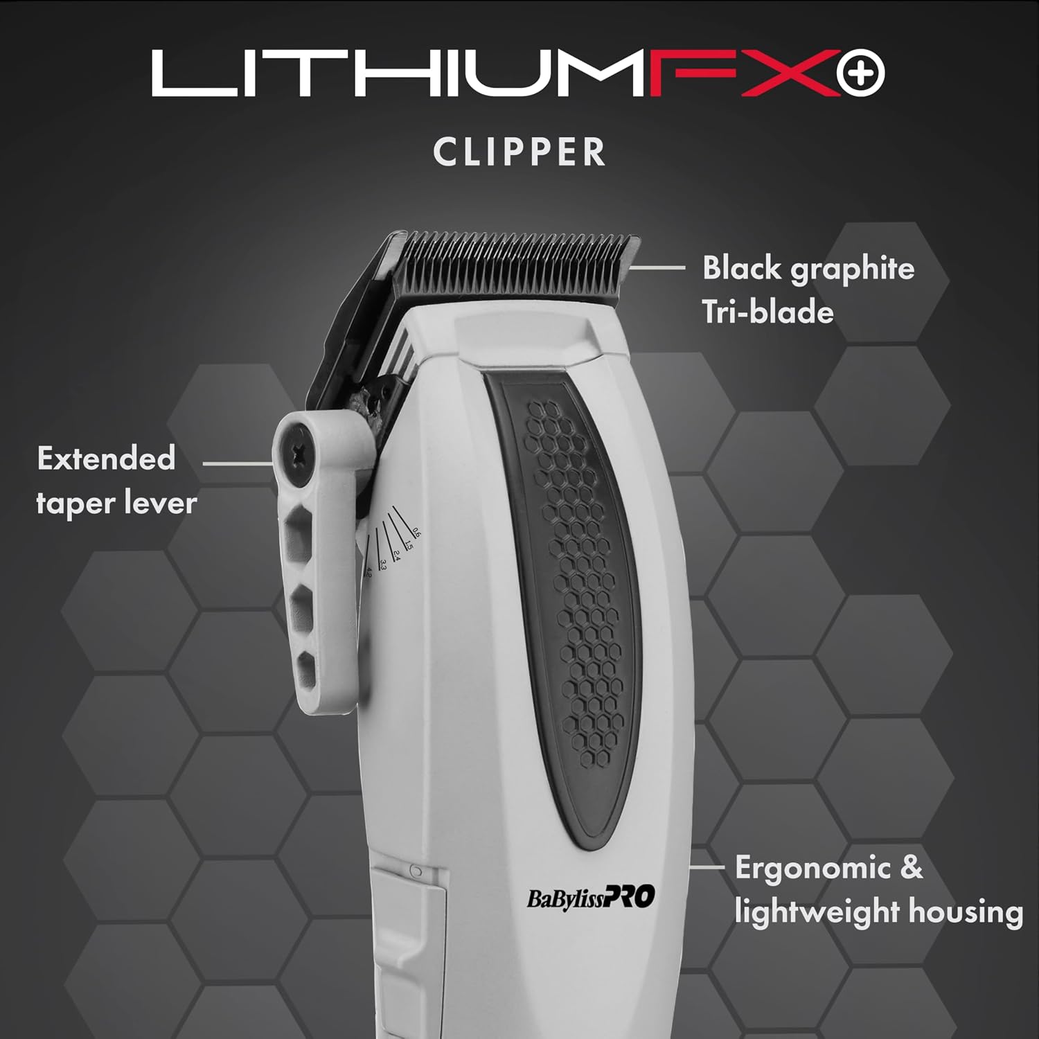 BaBylissPRO LithiumFX Cord/Cordless Lithium Ergonomic Hair Clippers for Men