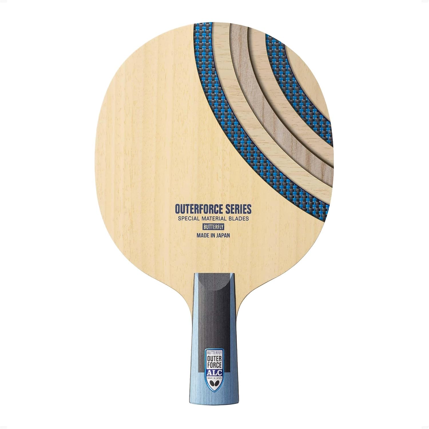 Butterfly Outerforce ALC CS Blade - Professional Butterfly Table Tennis Blade - Arylate-Carbon Fiber Blade - Good for Traditional or Reverse Backhand Penhold Style - Made in Japan