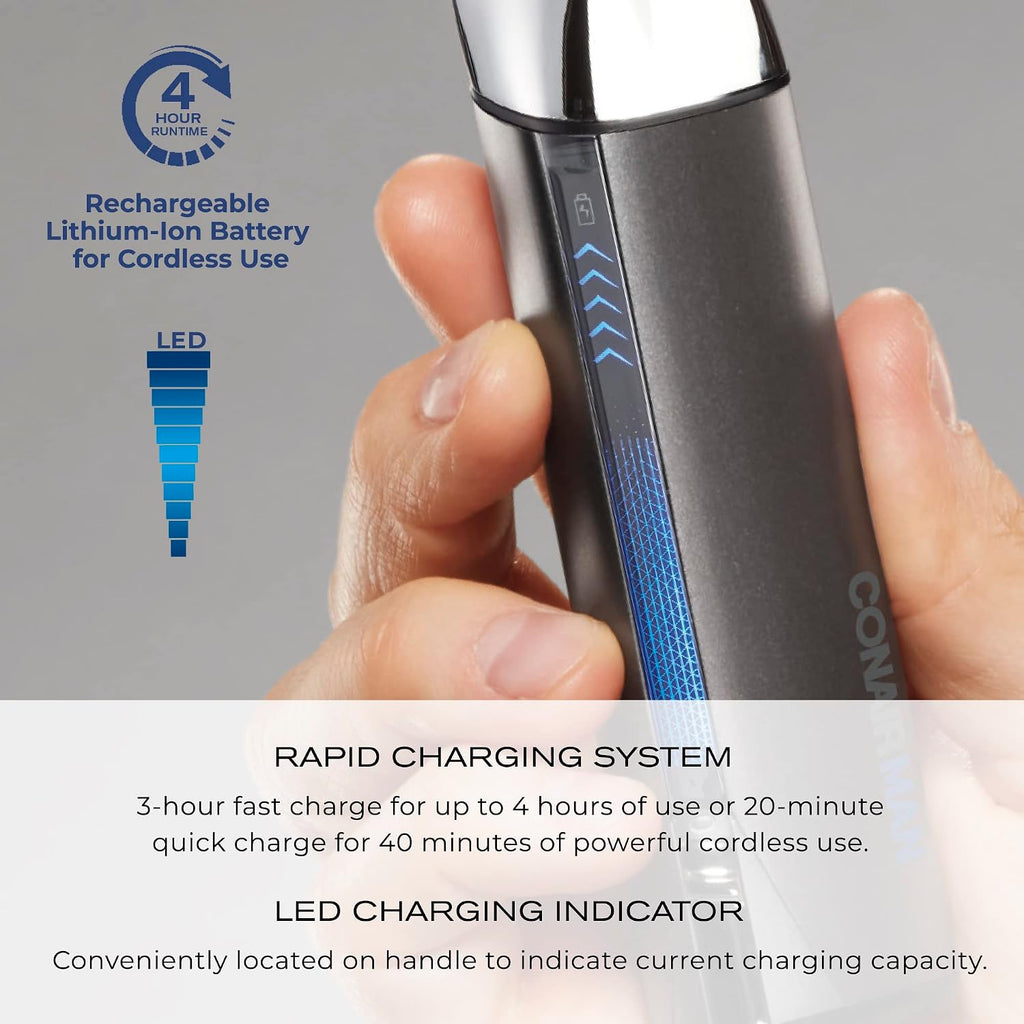 ConairMAN Ultimate Trim Precision All-in-One Beard Trimmer for Men, for Body, Face, Ear and Nose Hair Trimmer, 18 piece Men's Grooming Kit, Cordless/Rechargeable