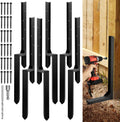 Fence Post Repair Kit, Heavy Duty Steel Fence Post Anchor Ground Spike for Repair Tilted, Broken Wood Fence Post (Double Legs - Set 6)