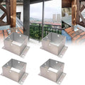 Square Metal Railing Support Kit, Garden Yard Farm Post Bracket Stands,Set of 4 - Wooden Post Base - Galvanized Steel Fences Holder Support Deck Base Fit Porch Railing Mailbox(101 * 101 * 80mm)