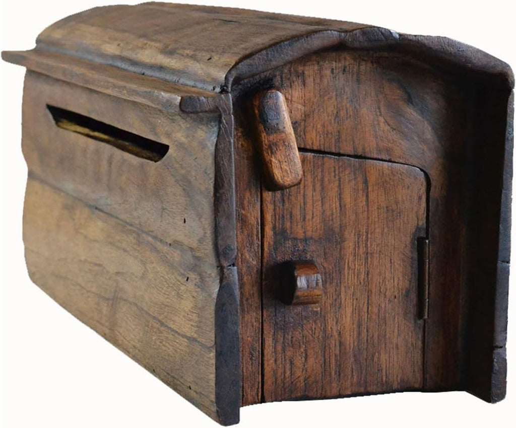 MELPHI Wooden Mailbox, Wall Mount Outdoor Mailbox, Vintage Mailbox for Magazine Post Newspaper Letter, Easy to Install, Used for Commercial, Home & Office