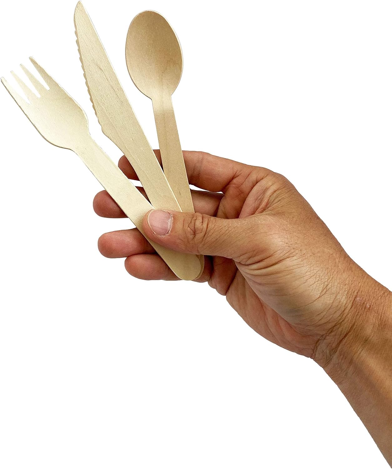 4,000 Count | KingSeal Disposable Birch Wood Cutlery Spoons, Biodegradable and Earth Friendly, 6 Inch Length, Commercial Bulk Pack - 40 Packs x 100 Spoons