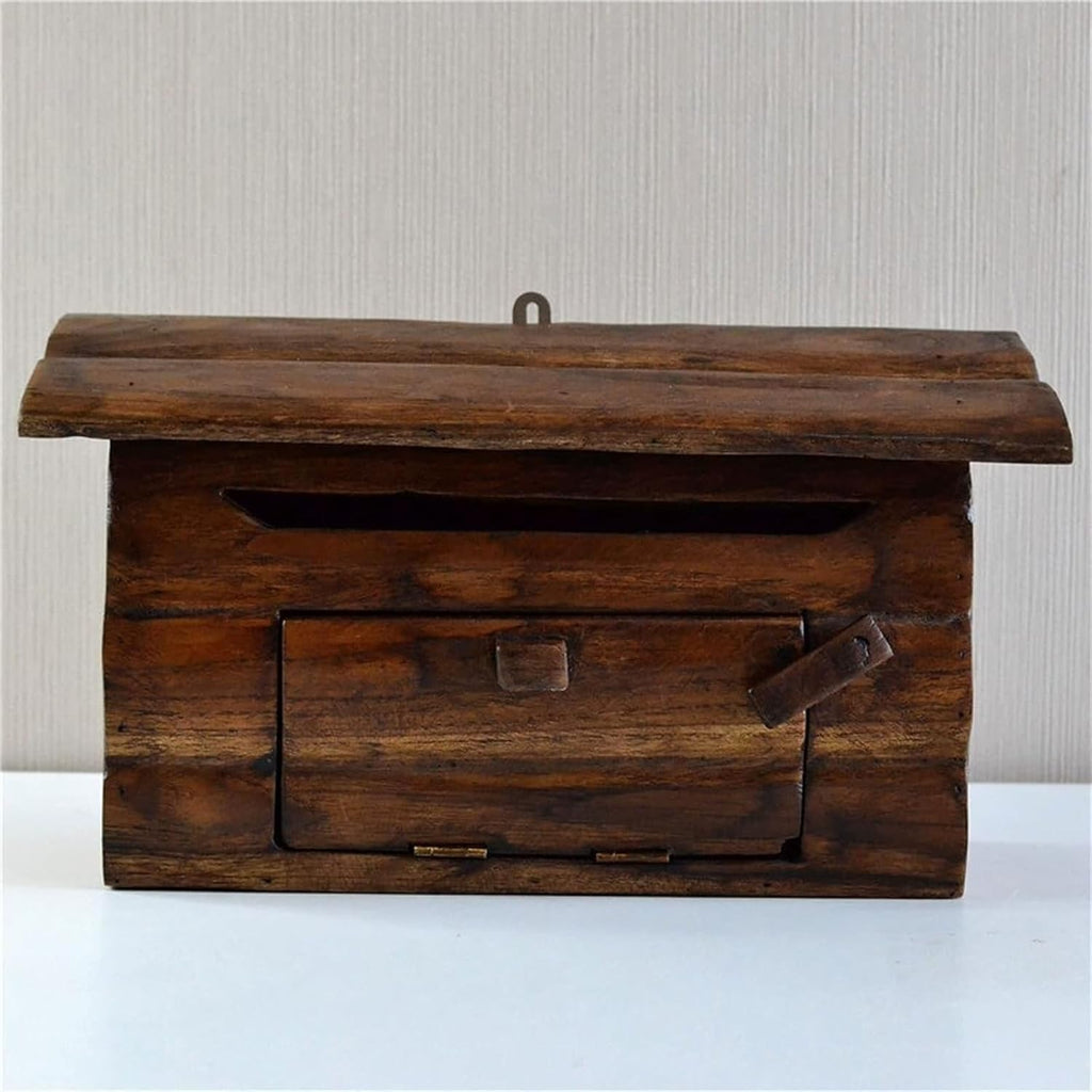 Letterbox Mailbox Dropbox Postbox Wooden Outdoor Mailbox Wall Mounted Newspaper Letter Box Creative Post Box for Home Decor Letter Box Mailboxes Post Box