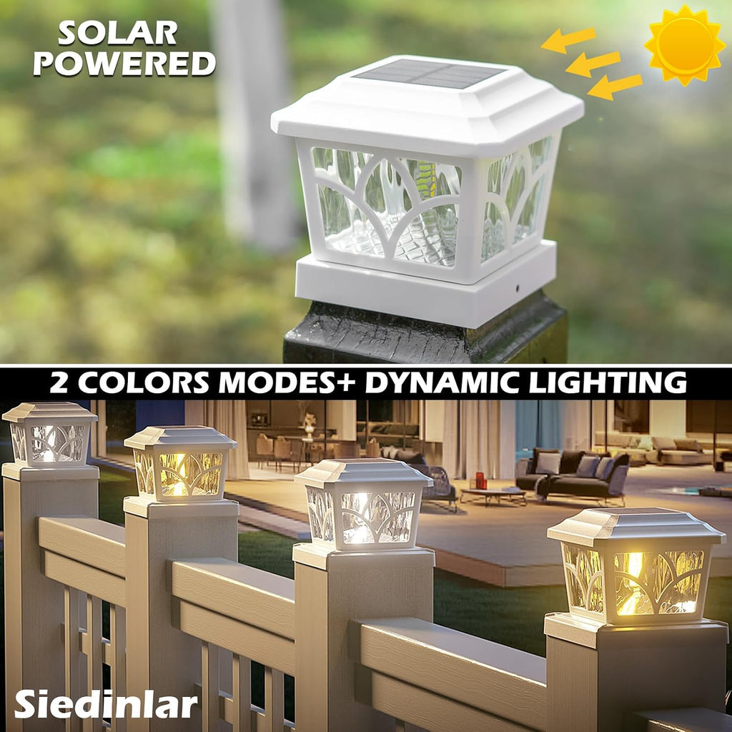 SIEDiNLAR Solar Post Cap Lights Aluminium & Solar Post Lights Metal 4x4