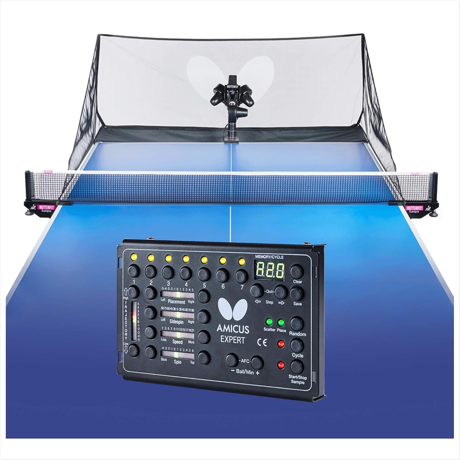 Butterfly Amicus Expert Table Tennis Robot | Fantastic Ball Launcher-Thrower-Shooter for Your Ping Pong Table | Free Carry Bag, Remote, Tech Support, & 120 Balls | Practice Ping Pong Anytime