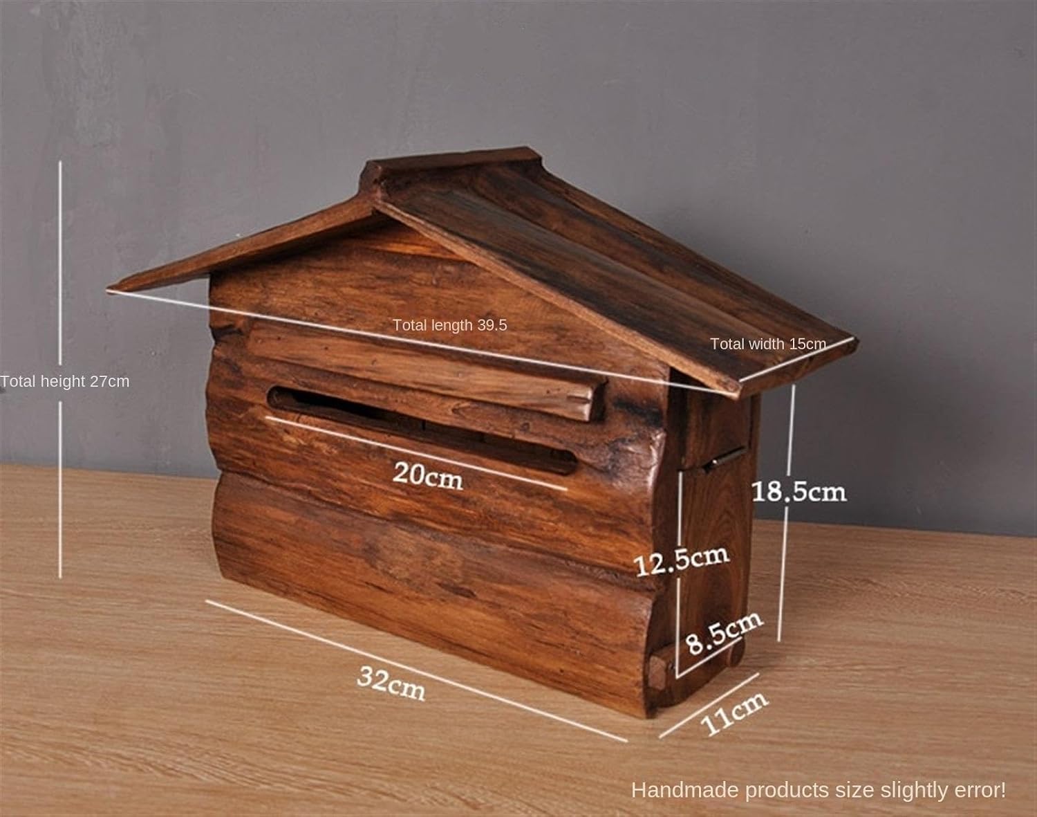 Letterbox Mailbox Dropbox Postbox Wall Mounted Post Box Vintage Postbox Mailboxes Wooden Drop Box for Home Outdoor Porch Decor Letter Box Mailboxes Post Box