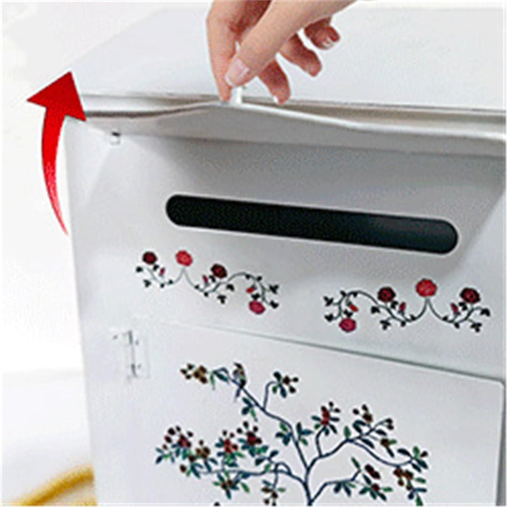 Mailboxes for Outside Wall Mounted Storage Mailbox Postbox Outdoor Creative Wall Iron Belt Lock Suggestion Box Mail Box(40x12x27cm)