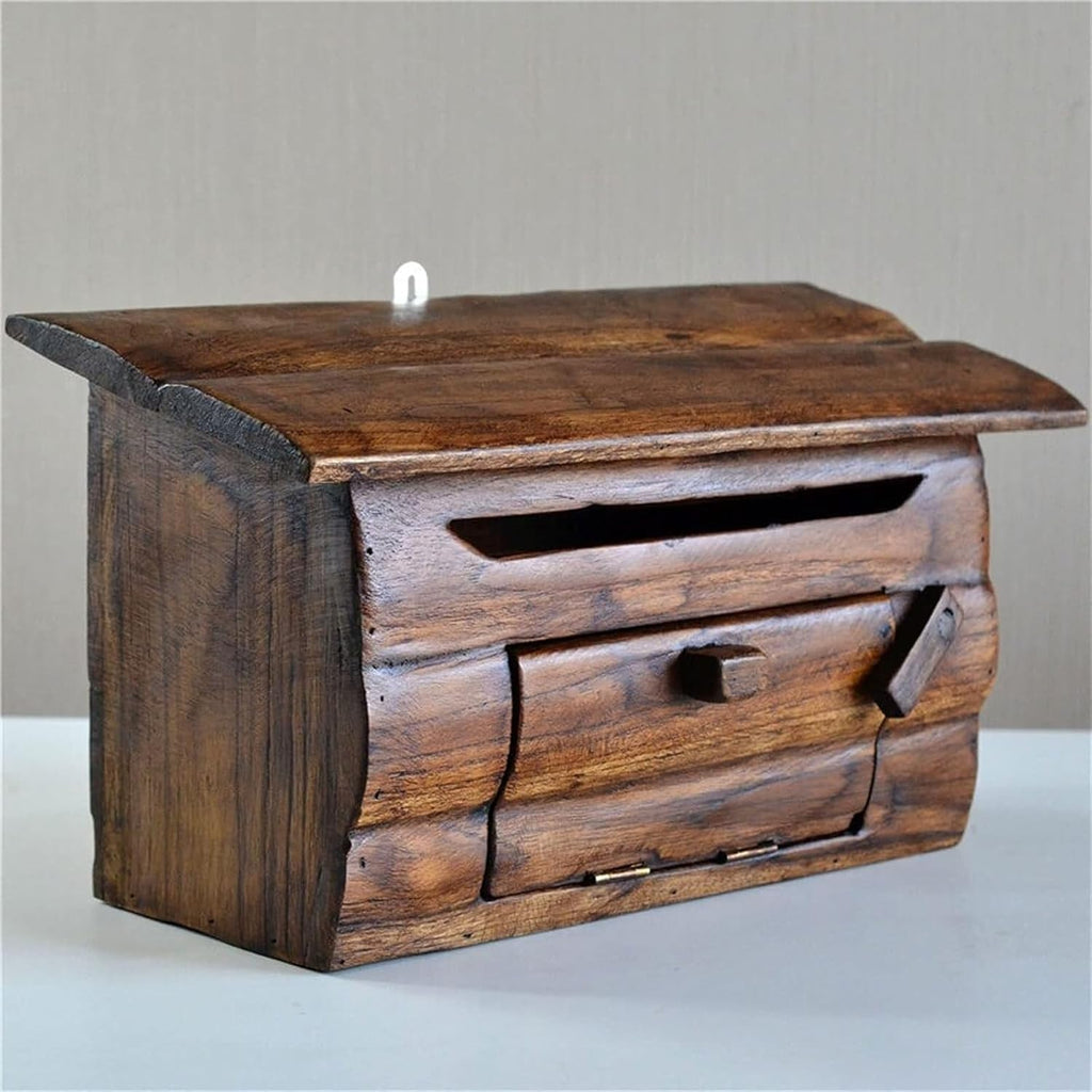 Letterbox Mailbox Dropbox Postbox Wooden Outdoor Mailbox Wall Mounted Newspaper Letter Box Creative Post Box for Home Decor Letter Box Mailboxes Post Box