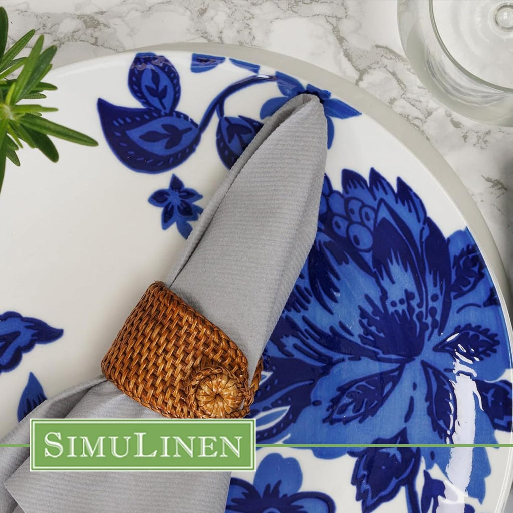 SimuLinen Grey Linen Feel Disposable Dinner Napkins - Cloth-Like Kosher Napkins for Weddings and Showers, 16'x16', Box of 300