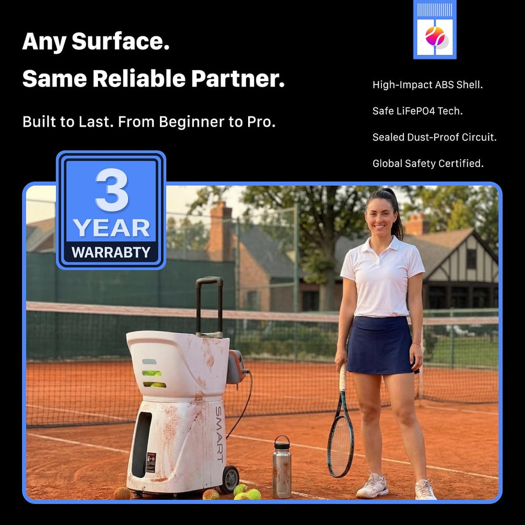 PUSUN｜PT-Smart Tennis Ball Machine: App Control with 12 Built-in Training Modes,6-Level Spin,28-Pt,75 MPH,32.6 lbs,100+ Ball,5H Battery, Portable, for Tennis/Padel,Training, Practice,Beginners to Pros