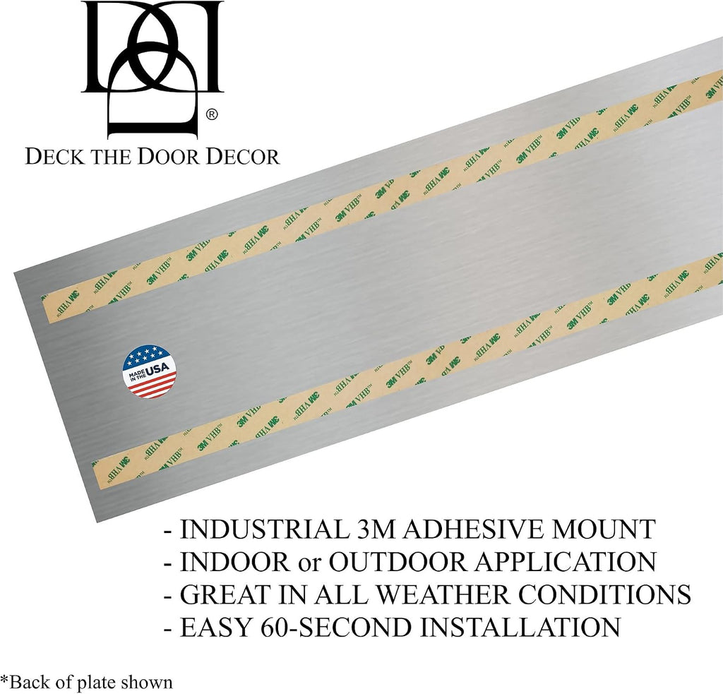 Engraved Door Kick Plate - 'UTILITARIAN' Monogram - Industrial 3M Self-Adhesive Mount - Personalized Artisan Kickplate for Doors (8x30', Oil Rubbed Bronze)