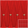 10 Panels Red Backdrop Curtain for Parties Wedding Wrinkle Free Red Photo Curtains Backdrop Drapes Fabric Decoration for Christmas Birthday Party Baby Shower 50ft(W) x 10ft(H)